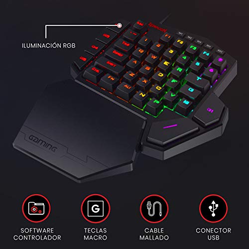 Redragon K585-blue switch DITI One-Handed RGB Mechanical Blue Switches, Type-C Professional Wired Gaming Keyboard (Black) Redragon K585-blue switch DITI One-Handed RGB Mechanical Blue Switches, Type-C Professional Wired Gaming Keyboard (Black)