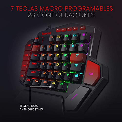 Redragon K585-blue switch DITI One-Handed RGB Mechanical Blue Switches, Type-C Professional Wired Gaming Keyboard (Black) Redragon K585-blue switch DITI One-Handed RGB Mechanical Blue Switches, Type-C Professional Wired Gaming Keyboard (Black)