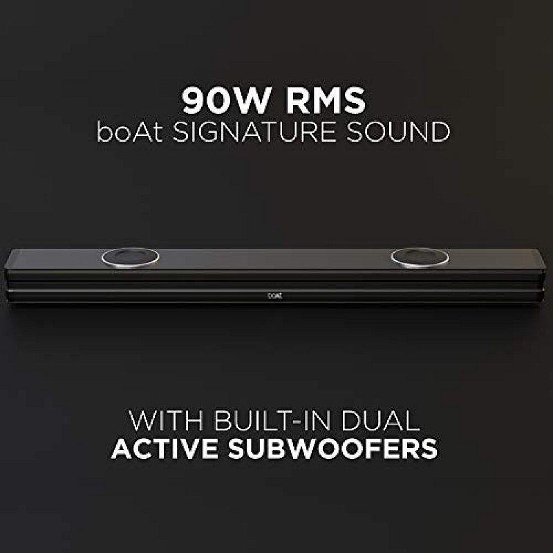 boAt AAVANTE Bar 1198 90W 2.2 Channel Bluetooth Soundbar, Built-in Active Subwoofers, Multiple Connectivity (Premium Black)