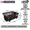 Cutting EDGE Polyethylene Durable Kitchen Sink Dish Rack Drainer Washing Basket with Tray (Dark Brown, Side Tray)(Small Size)