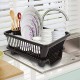 Cutting EDGE Polyethylene Durable Kitchen Sink Dish Rack Drainer Washing Basket with Tray (Dark Brown, Side Tray)(Small Size)