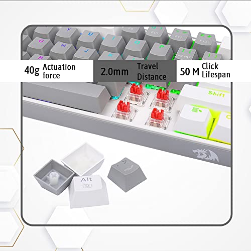 Redragon K617 Fizz Wired RGB Gaming Keyboard Mechanical Keyboard White Redragon K617 Fizz Wired RGB Gaming Keyboard Mechanical Keyboard White
