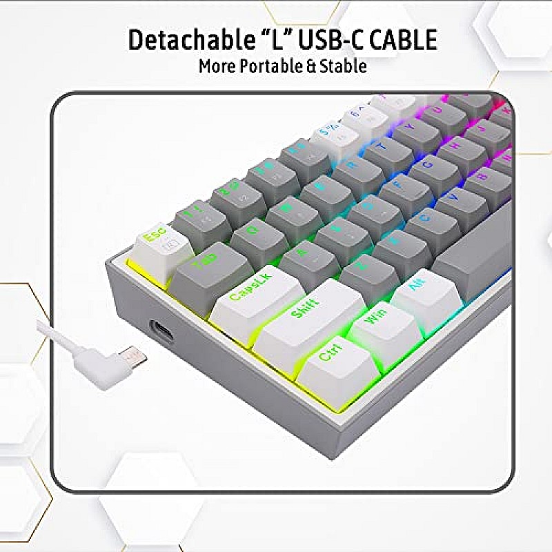 Redragon K617 Fizz Wired RGB Gaming Keyboard Mechanical Keyboard White