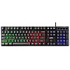 RPM Euro Games Gaming Keyboard Wired 7 Color LED Illuminated And Spill Proof Keys, Black, Medium