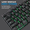 RPM Euro Games Gaming Keyboard Wired 7 Color LED Illuminated And Spill Proof Keys, Black, Medium