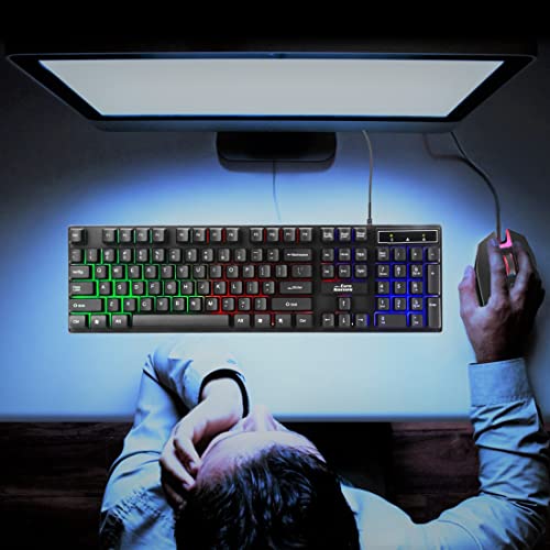 RPM Euro Games Gaming Keyboard Wired 7 Color LED Illuminated And Spill Proof Keys, Black, Medium RPM Euro Games Gaming Keyboard Wired 7 Color LED Illuminated And Spill Proof Keys, Black, Medium