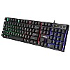 RPM Euro Games Gaming Keyboard Wired 7 Color LED Illuminated And Spill Proof Keys, Black, Medium