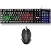 RPM Euro Games Gaming Keyboard Wired 7 Color LED Illuminated And Spill Proof Keys, Black, Medium