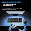 RPM Euro Games Gaming Keyboard Wired 7 Color LED Illuminated And Spill Proof Keys, Black, Medium