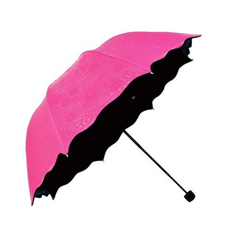 AIRTREE Magic Umbrella Changing Secret Blossoms Occur with Water Magic Print 3 Fold Umbrella for UV, Sun & Rain - Multi Colour