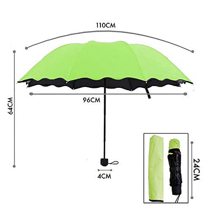 AIRTREE Magic Umbrella Changing Secret Blossoms Occur with Water Magic Print 3 Fold Umbrella for UV, Sun & Rain - Multi Colour