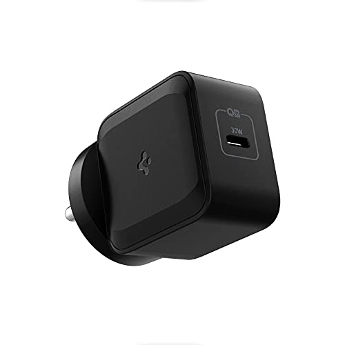 Spigen PE2008 30W Fast GaN 1-Port Fast iPhone Charger Compatible with All C Type Mobile Phones and Devices - Black Spigen PE2008 30W Fast GaN 1-Port Fast iPhone Charger Compatible with All C Type Mobile Phones and Devices - Black