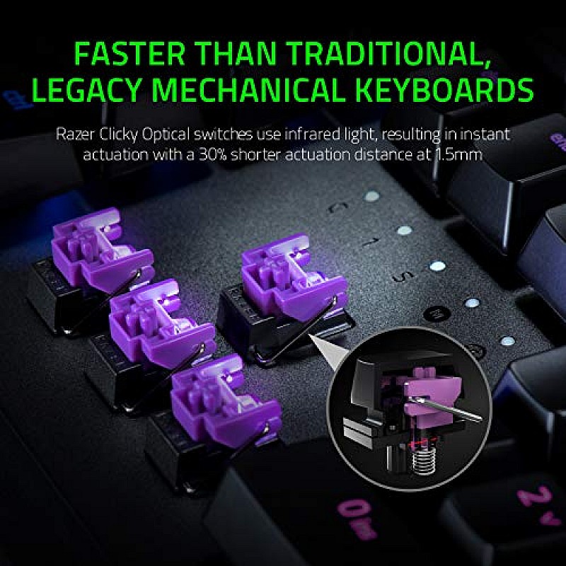 Razer Huntsman Elite Opto-Mechanical Switch Multi-Functional Digital Dial Gaming Keyboard Wired