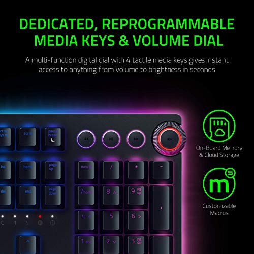 Razer Huntsman Elite Opto-Mechanical Switch Multi-Functional Digital Dial Gaming Keyboard Wired Razer Huntsman Elite Opto-Mechanical Switch Multi-Functional Digital Dial Gaming Keyboard Wired