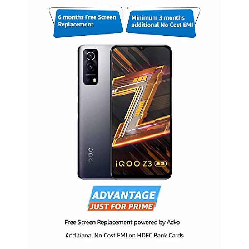 iQOO Z3 5G (Ace Black, 8GB RAM, 256GB Storage) Refurbished