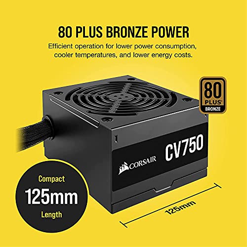 Corsair CV Series CV750 80 Plus Bronze ATX Power Supply Corsair CV Series CV750 80 Plus Bronze ATX Power Supply