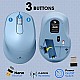 ZEBRONICS Zeb-AKO Wireless Mouse, 2.4GHz with USB Nano Receiver, High Precision Optical Tracking, 3 Buttons,  (Blue)