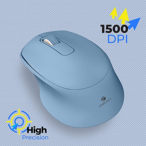 ZEBRONICS Zeb-AKO Wireless Mouse, 2.4GHz with USB Nano Receiver, High Precision Optical Tracking, 3 Buttons, (Blue) ZEBRONICS Zeb-AKO Wireless Mouse, 2.4GHz with USB Nano Receiver, High Precision Optical Tracking, 3 Buttons, (Blue)