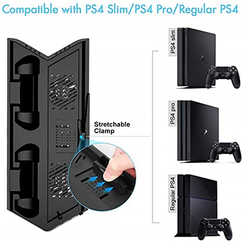 New World Universal Vertical Stand for PS4 Slim Pro Regular Playstation 4, Controller