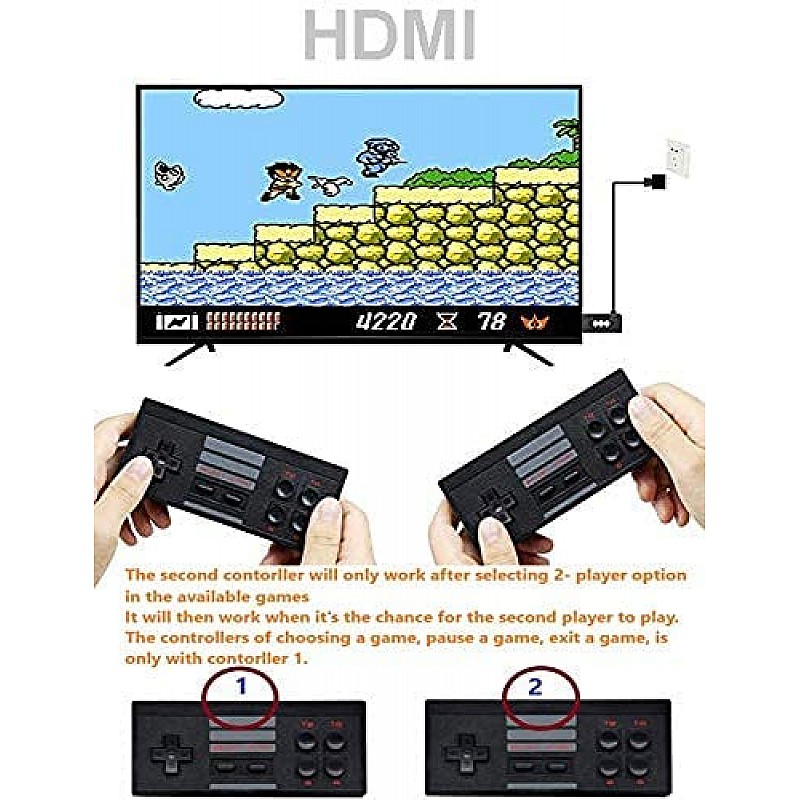 New World TV Video Games Old Arcade Classic Retro TV Game Console HDMI Version Game Stick 626 Inbuilt Games with 2 Wireless Controller