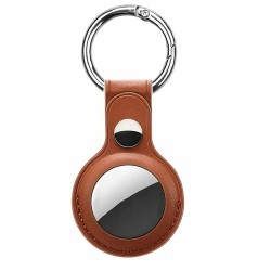 AIRTREE Keychain, Airtag Keychain | Compatible with Apple Airtags, Air Tag Apple, Apple Tag |   (Leather Brown)