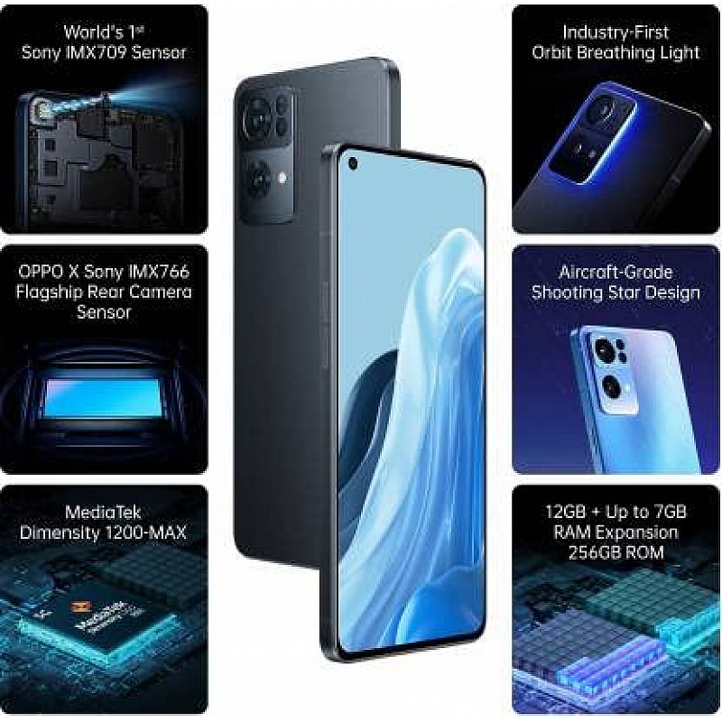 Oppo Reno7 Pro 5G (Starlight Black, 12 GBRAM, 256GB Storage) Refurbished