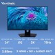 ViewSonic VX2480 24 Inch 2k 2560-1440 Pixel IPS Monitor with 3-side Bezel Less, 75Hz Black