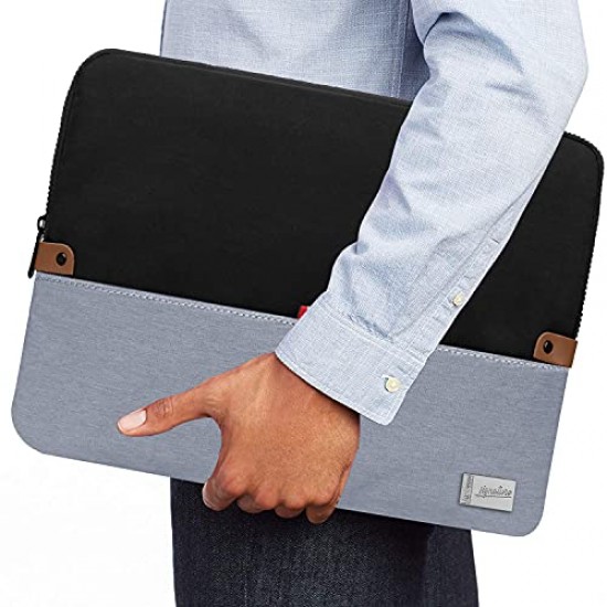 AirCase Laptop Bag Sleeve Case Cover Pouch for 11.6-Inch, 12.5-Inch Laptop fits 12.9-Inch Black-Grey