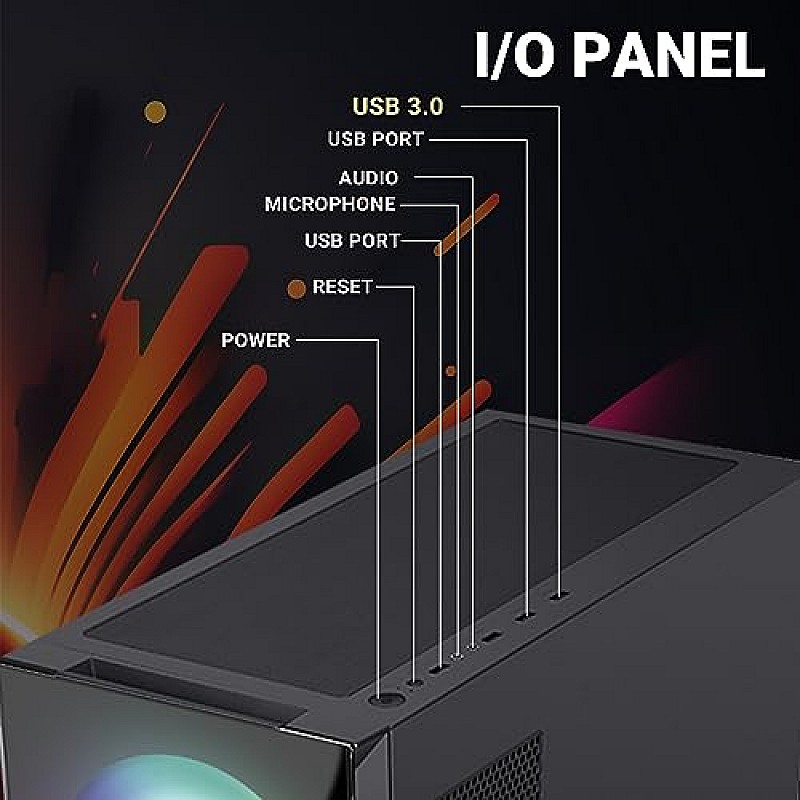 Ant Esports ICE-320TG Mid Tower Computer Case I Gaming Cabinet Supports ATX, Micro-ATX, Motherboard Black