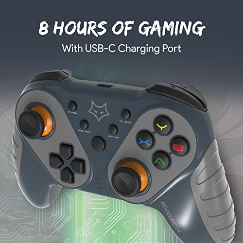 EvoFox Elite Ops Wireless Gamepad for Google TV and Android TV 8+ Hours of Play Time (Dusk Grey) EvoFox Elite Ops Wireless Gamepad for Google TV and Android TV 8+ Hours of Play Time (Dusk Grey)