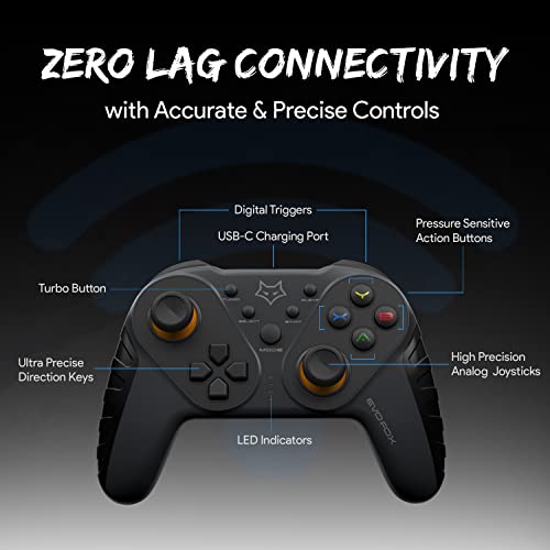 EvoFox Elite Ops Wireless Gamepad for Google TV and Android TV 8+ Hours of Play Time (Dusk Grey) EvoFox Elite Ops Wireless Gamepad for Google TV and Android TV 8+ Hours of Play Time (Dusk Grey)