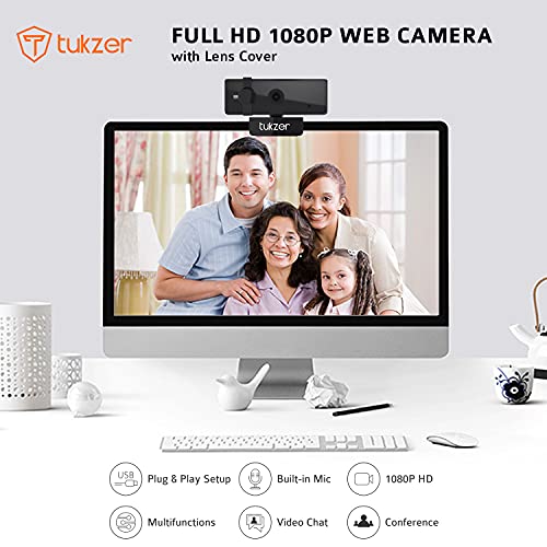 Tukzer 2.1 MP Full HD 1080P Web Camera CMOS Webcam with Microphone 360° Rotatable Tripod Ready Mount Plug-n-Play USB for Windows Mac (C01) Tukzer 2.1 MP Full HD 1080P Web Camera CMOS Webcam with Microphone 360° Rotatable Tripod Ready Mount Plug-n-Play USB for Windows Mac (C01)