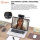 Tukzer 2.1 MP Full HD 1080P Web Camera CMOS Webcam with Microphone 360° Rotatable Tripod Ready Mount Plug-n-Play USB for Windows Mac (C01)