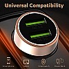 Duracell 36W Fast Car Charger Adapter with Dual USB Port. Qualcomm Certified 3.0, Quick Charge - Copper & Black