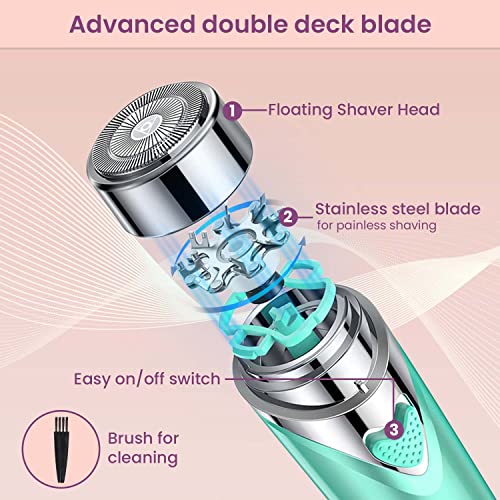 AGARO Facial Hair Remover Mhr100 For Women, Flawless Electric Painless Hair Remover For Upper Lip, Chin & Cheeks Eye Green AGARO Facial Hair Remover Mhr100 For Women, Flawless Electric Painless Hair Remover For Upper Lip, Chin & Cheeks Eye Green