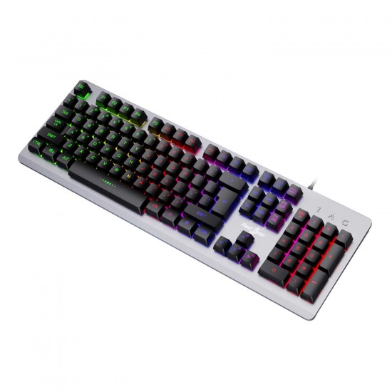Redgear Grim V2 Wired Gaming Keyboard with Double Injected Keycaps, Floating Keycaps, Ergonomic Design