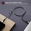 boAt LTG 650 type C To Lightning Apple Mfi Certified fast Charging Cable with Nylon Braiding and 480mbps Data Sync