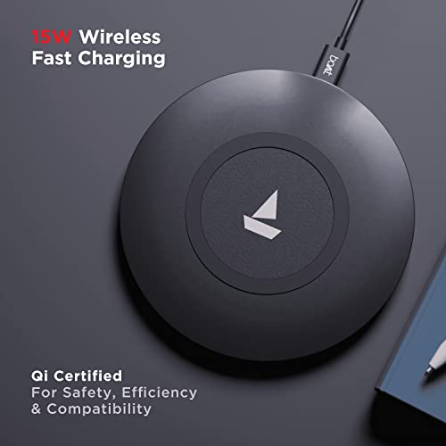 boAt floAtpad 300 Wireless Charger with 6mm Transmission Range, Smart IC Protection Against Damage (Carbon Black) boAt floAtpad 300 Wireless Charger with 6mm Transmission Range, Smart IC Protection Against Damage (Carbon Black)