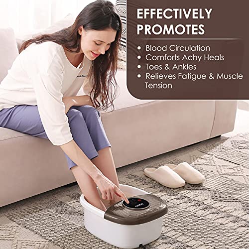 AGARO REGAL Foot Spa Bath Massager With Heat, 16 Manual Massage Rollers Bubble Function For Soothing Massage White AGARO REGAL Foot Spa Bath Massager With Heat, 16 Manual Massage Rollers Bubble Function For Soothing Massage White