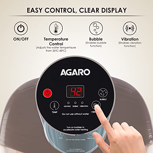AGARO REGAL Foot Spa Bath Massager With Heat, 16 Manual Massage Rollers Bubble Function For Soothing Massage White AGARO REGAL Foot Spa Bath Massager With Heat, 16 Manual Massage Rollers Bubble Function For Soothing Massage White