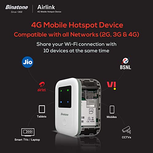 Binatone 4G MiFi Device BMF423-3G/4G LTE Advanced 150 mbps Mobile Wi-Fi Hotspot Device Single Band Binatone 4G MiFi Device BMF423-3G/4G LTE Advanced 150 mbps Mobile Wi-Fi Hotspot Device Single Band
