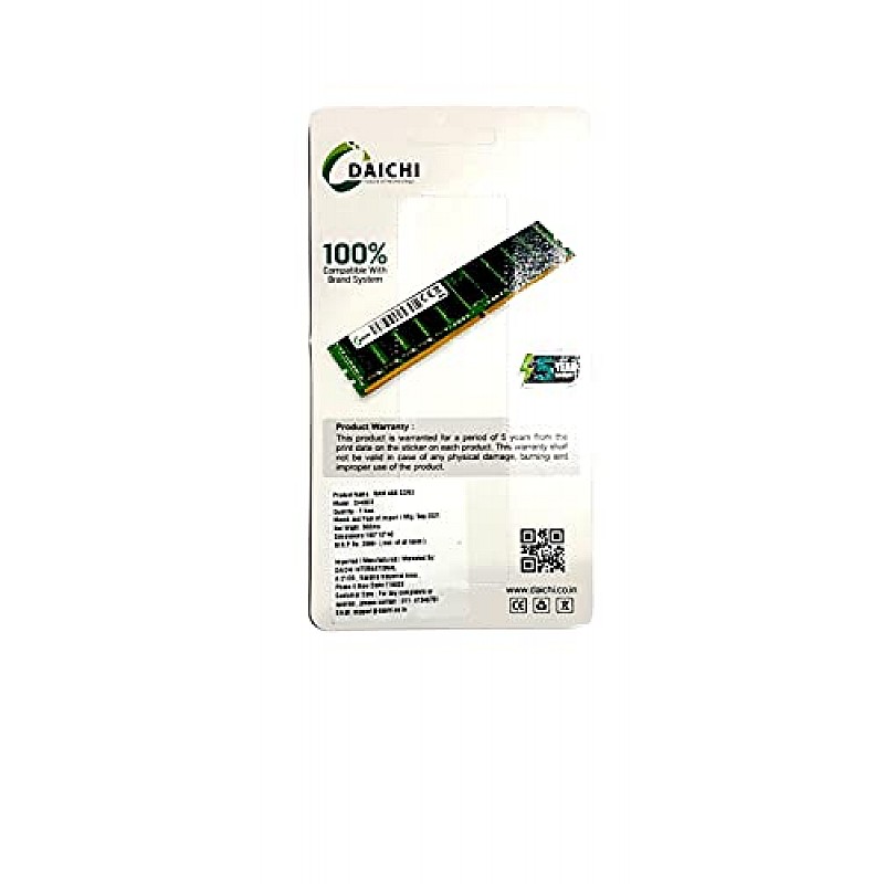 DAICHI DI4GD3 4 GB DDR3 DT PC3 1600 MHz (PC-12800) High Performance Memory Speed Desktop RAM 