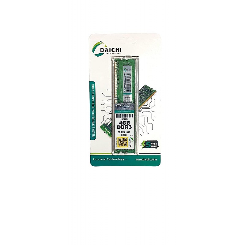 DAICHI DI4GD3 4 GB DDR3 DT PC3 1600 MHz (PC-12800) High Performance Memory Speed Desktop RAM 