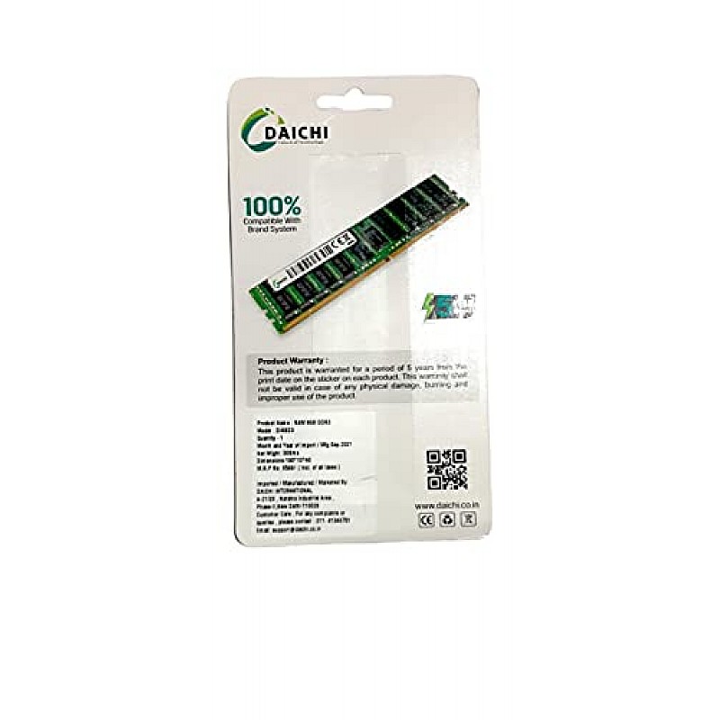 DAICHI 8 GB DUAL CHANNEL DDR3 U-DIMM DI8GD3 DT PC3 1600 MHz ( PC-12800) Memory Speed Desktop RAM