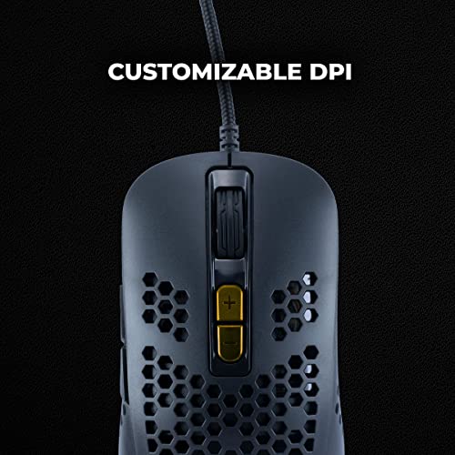 Cosmic Byte Orcus RGB Honeycomb Gaming USB Mouse with Software, Ultra Lightweight 74Grams, Braided Cable (Black) Cosmic Byte Orcus RGB Honeycomb Gaming USB Mouse with Software, Ultra Lightweight 74Grams, Braided Cable (Black)
