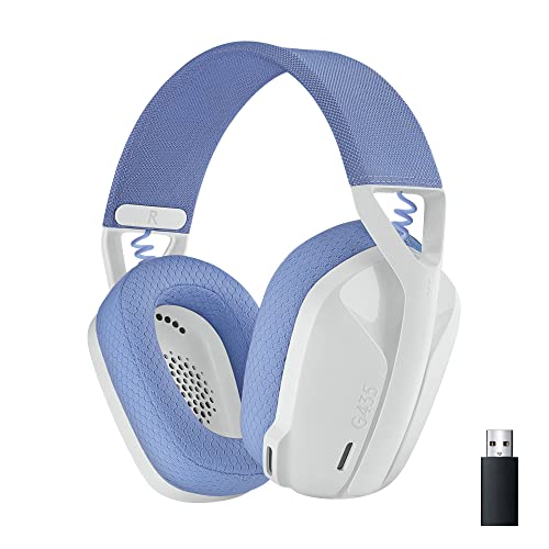 Logitech G435 Lightspeed and Bluetooth Wireless Over Ear Gaming Headphones - Lightweight with Dual mics - White Logitech G435 Lightspeed and Bluetooth Wireless Over Ear Gaming Headphones - Lightweight with Dual mics - White