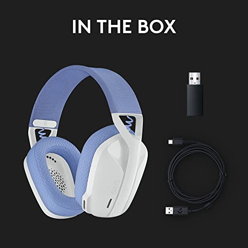 Logitech G435 Lightspeed and Bluetooth Wireless Over Ear Gaming Headphones - Lightweight with Dual mics - White Logitech G435 Lightspeed and Bluetooth Wireless Over Ear Gaming Headphones - Lightweight with Dual mics - White