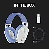 Logitech G435 Lightspeed and Bluetooth Wireless Over Ear Gaming Headphones - Lightweight with Dual mics - White