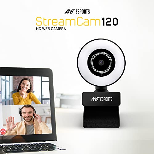 Ant Esports StreamCam120 Streaming 1080P HD Webcam Built in Adjustable Ring Light and Mic Ant Esports StreamCam120 Streaming 1080P HD Webcam Built in Adjustable Ring Light and Mic