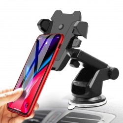 HUMBLE® Universal Silicone Sucker Long Neck Car Mobile Phone Holder Mount Stand Ultimate Reusable (Black)